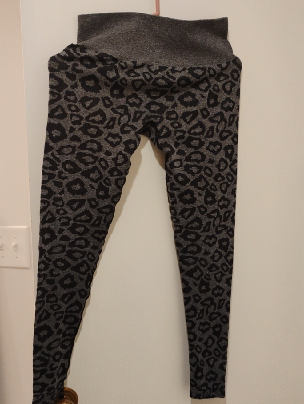 Gray and Black Leopard Print Leggings